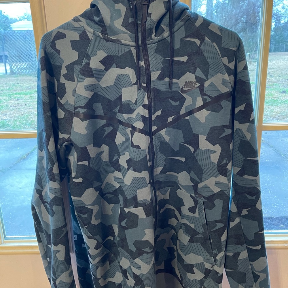 Nike Tech Sportswear Zip up Sweater Blue Camo